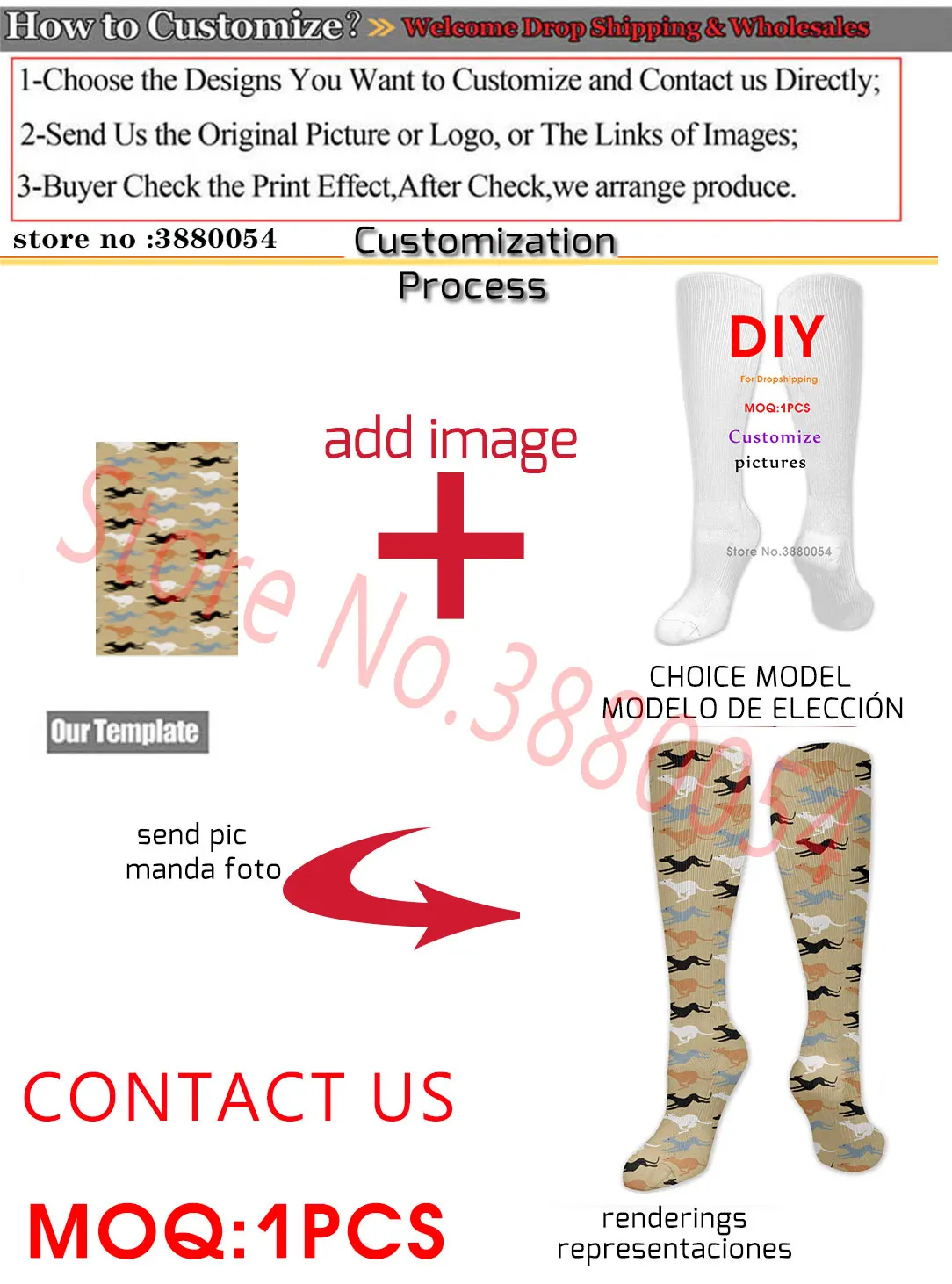 Noisydesigns Freies Custom Lange Socken Mode 3D Print Logo Design Männer Frauen Casual Frühling Winter Warme Waden Socken Für Familie heißer