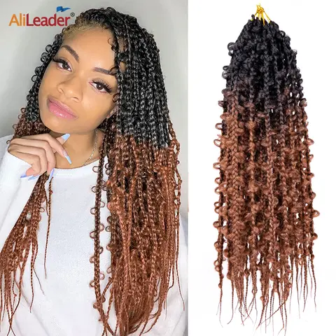 Trecce sintetiche Jungle Box trecce capelli all'uncinetto 24 pollici trecce Box trecce capelli all'uncinetto pre-loop farfalla Locs Twist trecce all'uncinetto