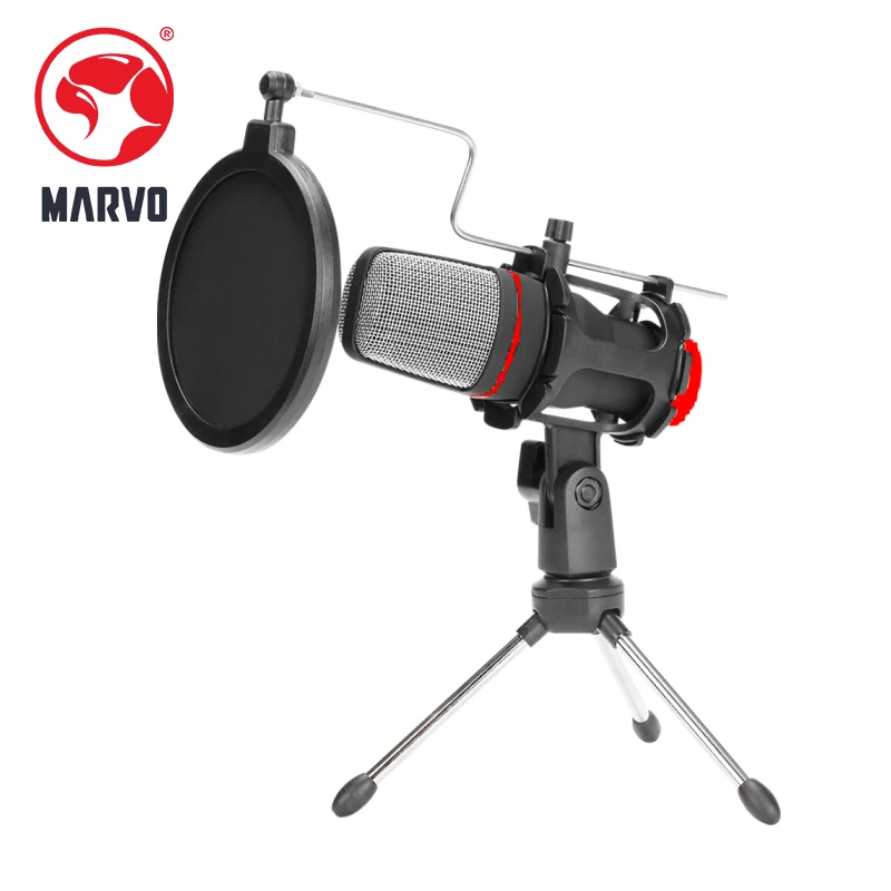 

Marvo MIC-02 Studio Microphone Classic Fashionable Design High Fidelity Low Distortion 50 Hz For Windows 7 Or Newer