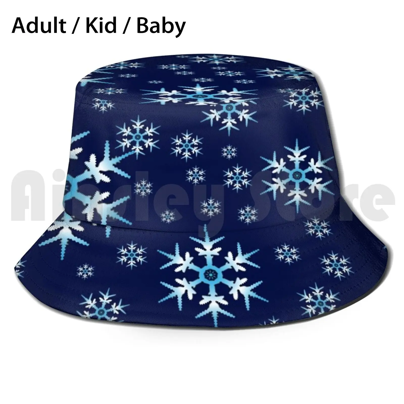 Snow Patterns Sun Hat Foldable UV Protection Johndsmith Snowflake Flake Winter Blue Snow Pattern White Water Ice Soft