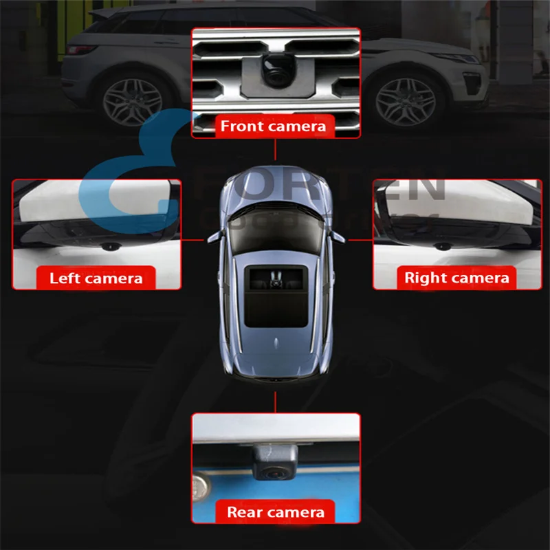 Car 3D 360 degree Camera Driving Panorama Recorder Bird View Parking DVR Kit For Toyota CHR 2020