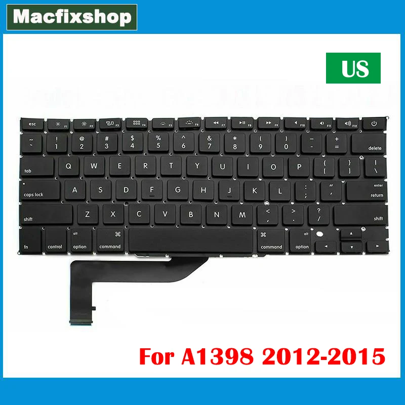 Teclado A1398 para ordenador portátil, reemplazo de teclado para Macbook Pro de 15 pulgadas, Retina A1398, US, 2012, 2013, 2014, 2015, nuevo