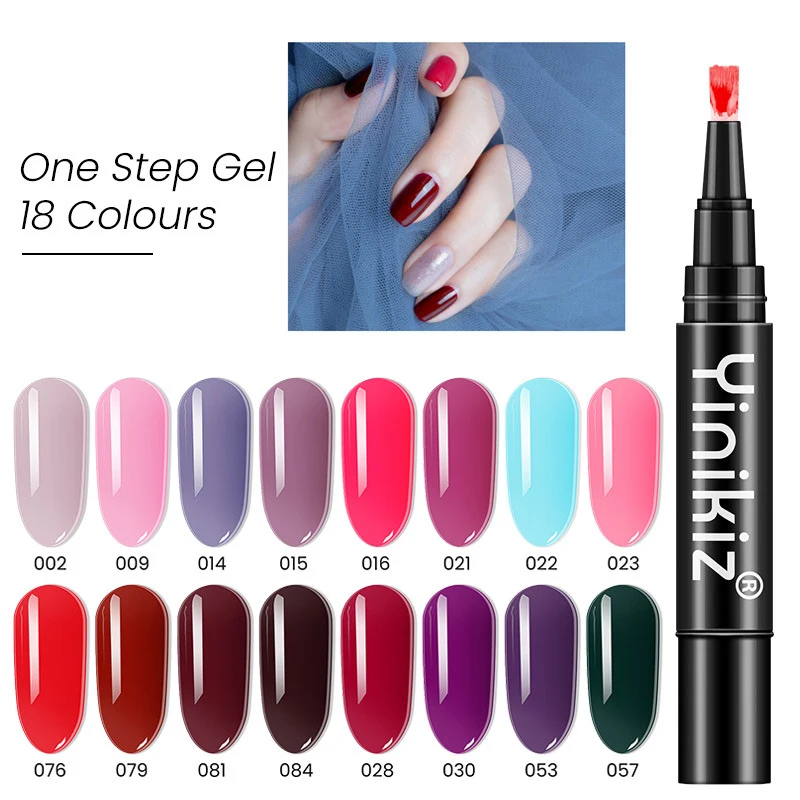 1pc Colors Gel Nail Varnish Pen Glitter Nail Gel Polish Hybrid Dawdler UV Nail Art Gel Lacquer Gel Paint CN077