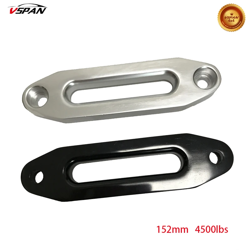 

152mm Silver/Black Aluminum Hawse Fairlead 4500lbs Winch Fairlead for Synthetic Rope Fairlead 4WD 4X4 Recovery ATV Accessories