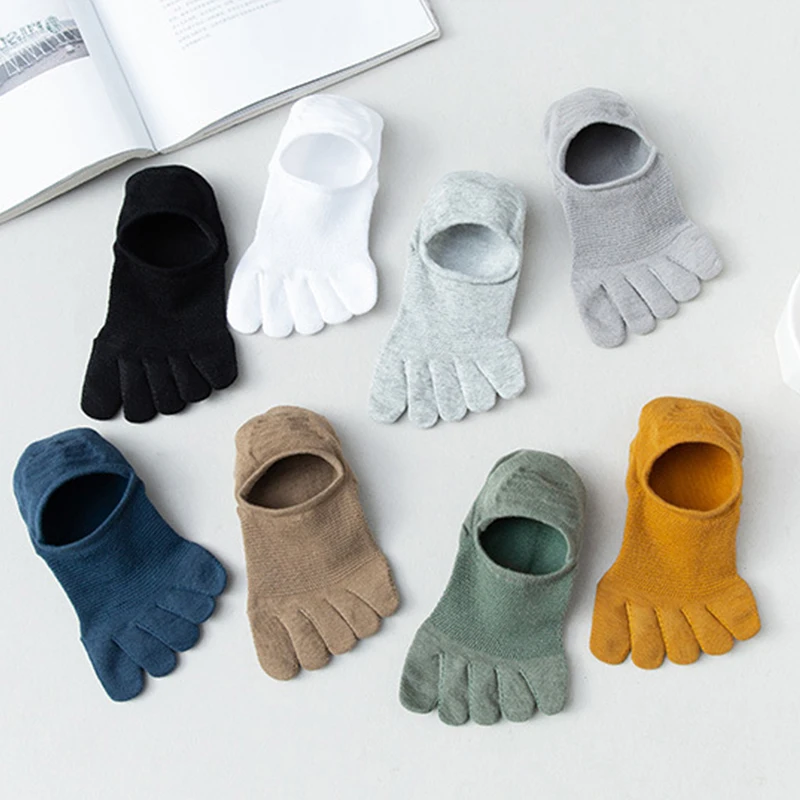 Man Women Slipper Toe Socks Mesh Hollow No Show Socks Sweat-absorbing Boat Sock Ankle Short Socks Breathable Five Finger Socks