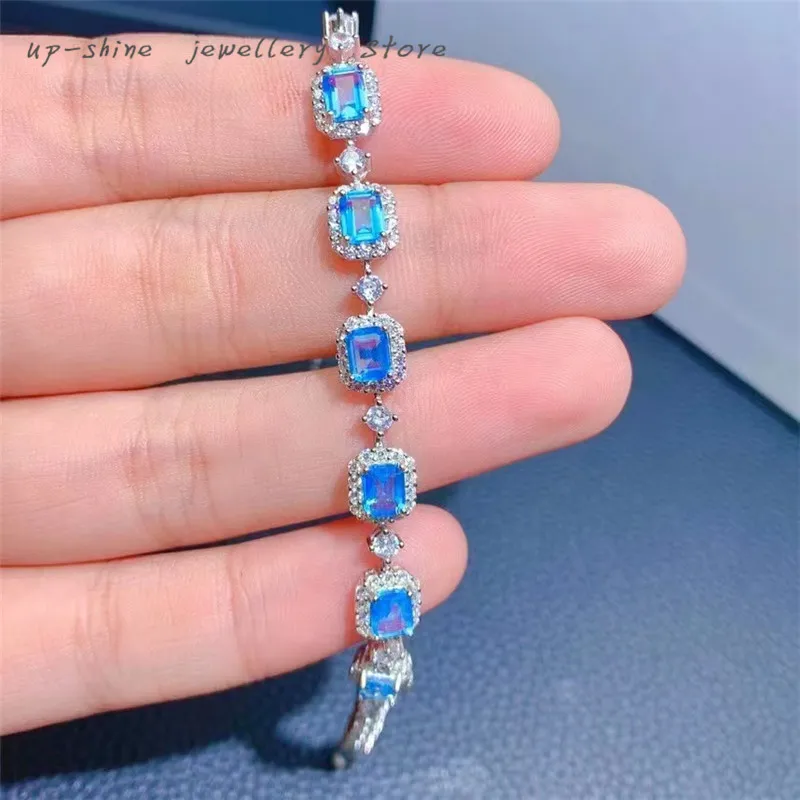 

New Natural Topaz Bracelet 925 Silver Young Style High-quality Light Luxury Gift for Girlfriend and Girlfriend