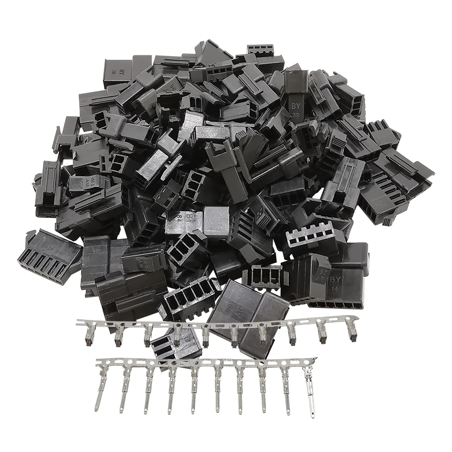 50Sets SM2.54mm Male and Female Docking Plug Housing  Terminal Wire Connector 2/3/4/5/6/7/8Pin