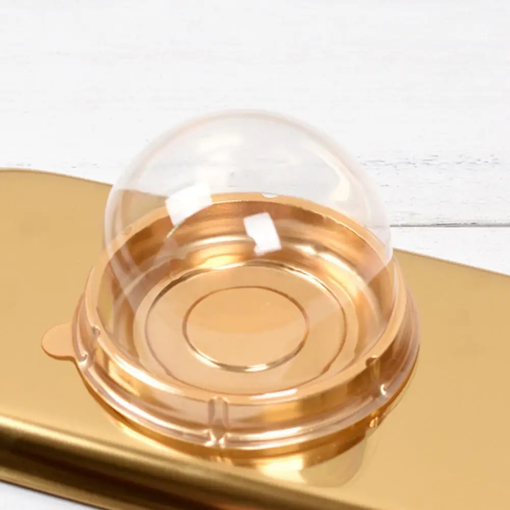 

Small 50Pcs Durable Cupcake Boxes Single Compartment Box Transparent Mooncake Holder Disposable for Kitchen