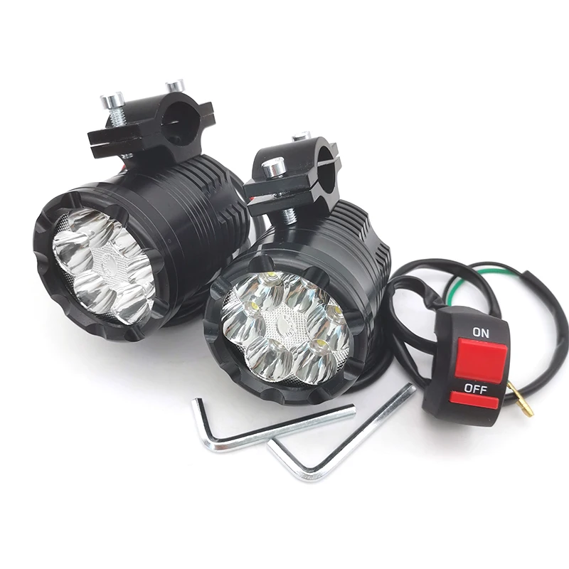 

2Pcs Motorcycle LED Spot Lights Driving Headlight Fog Head Lamp With Switch 120W 12000LM