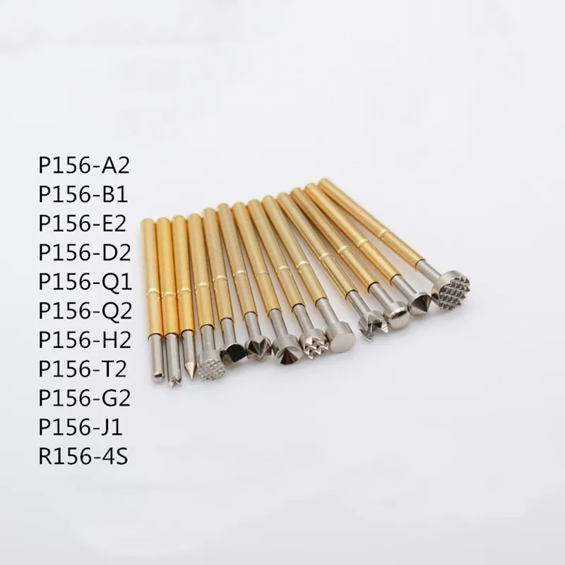 Brass Nickel-plated Fixture Spring Test Pin P156-A2 / B1 / E2 / D2 / Q1/ Q2 / H2 / T2 / G2 / J1 ICT Thimble Multimeter 2.4MM