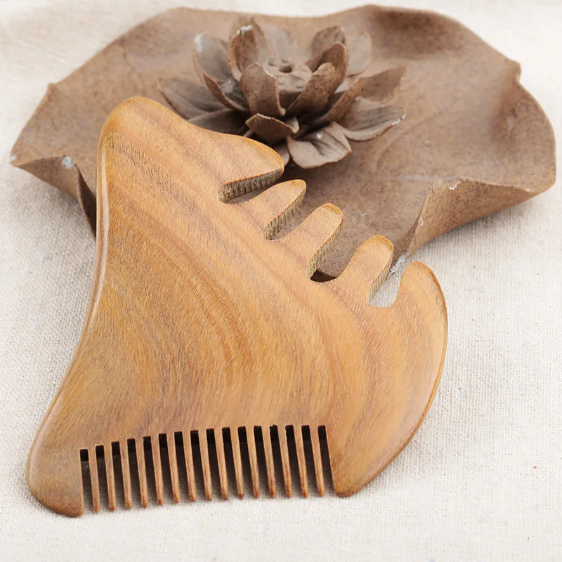 

Classical and Exquisite Hot-selling Thick and Thin Two-head Green Sandalwood Comb Anti-static Massage Women's Wooden Comb