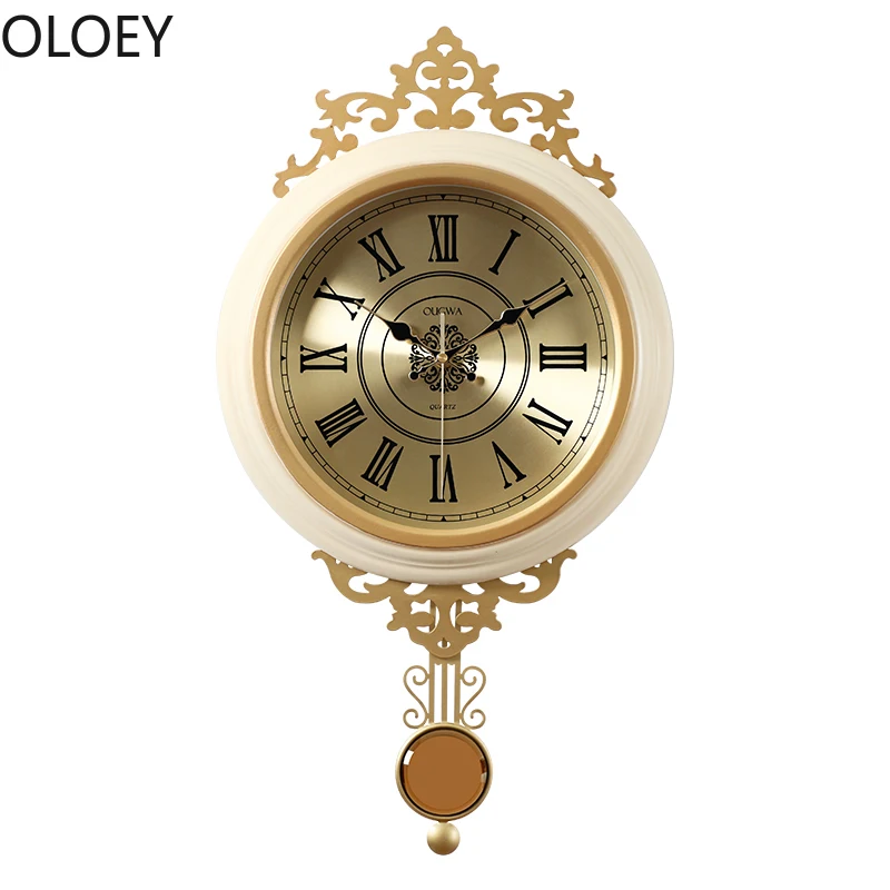 Gold Luxury Swing Wall Clock Metal Home Decor 3d Art Living Room Silent Wall Clocks Large Mechanism Wall Clock Modern Design Hot