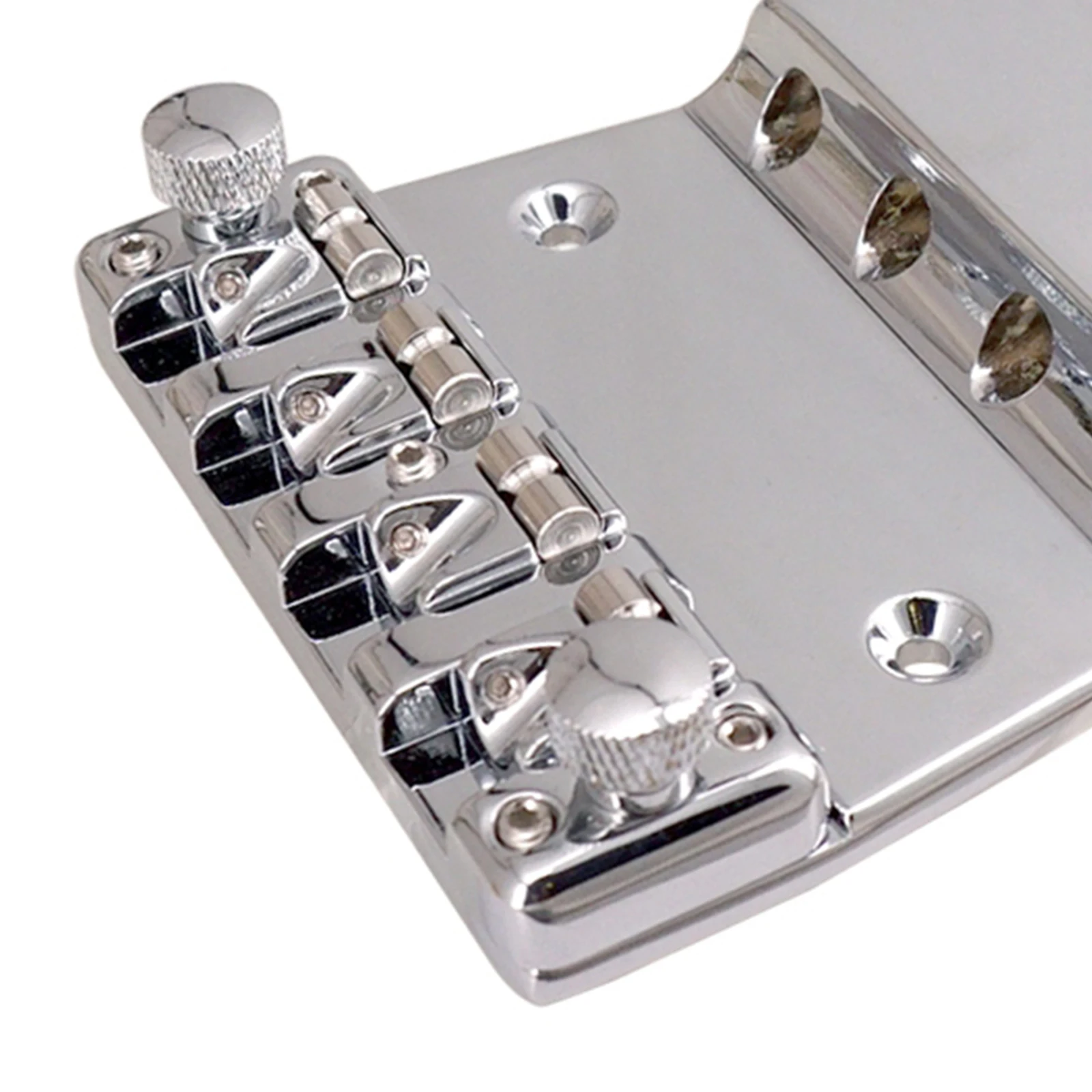 Vintage Style Hard Tail Fixed Bass Guitar Bridge Assembly for 4 String Bass Guitar Spare Parts Replacement