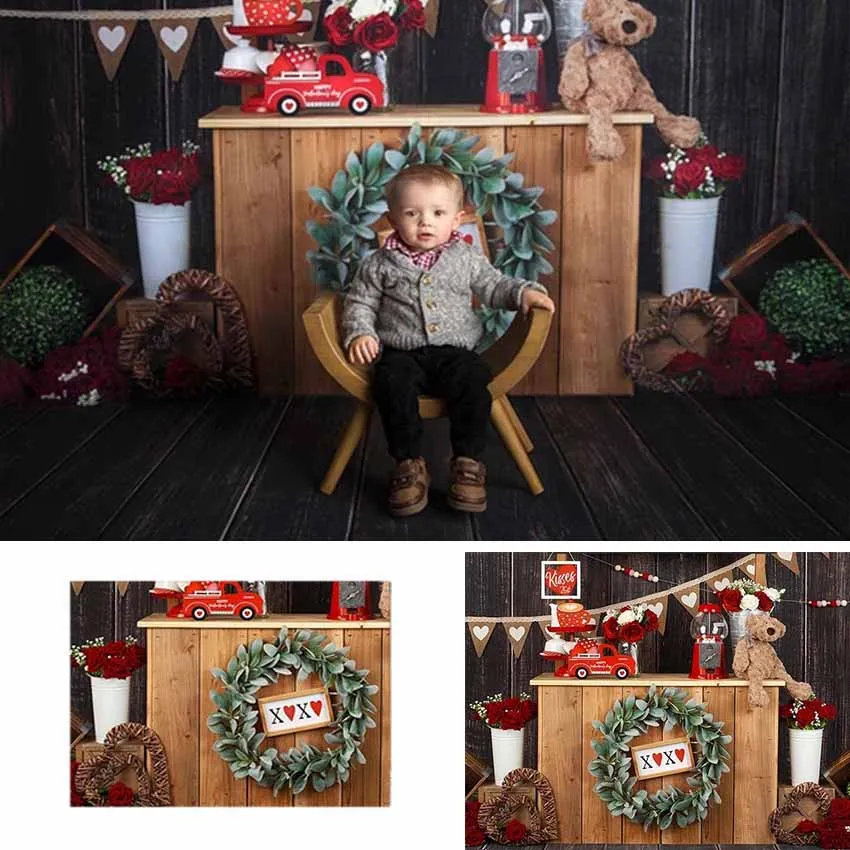 Фон для фотосъемки на День Св. Валентина, любовь, роза, цветок, витрина, Новорожденные, ребенок, портрет, Фотофон, реквизит для студийной съемки