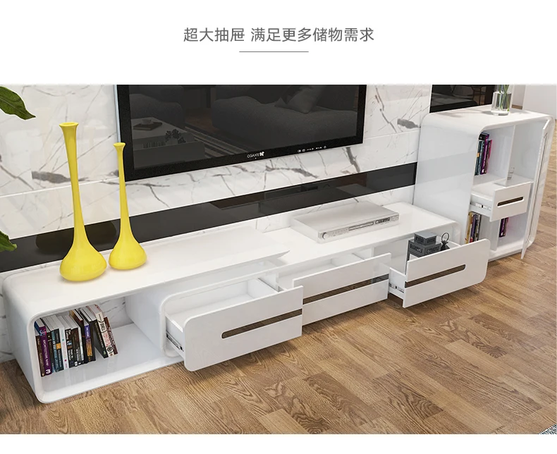 minimalist designer wooden panel TV Stand modern Living Room tv monitor stand mueble tv cabinet + coffee cetro table + cabinet