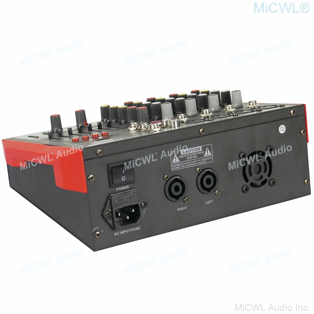 وحدة خلط 6 قنوات بلوتوث محمولة ، 400 واط ، مضخم طاقة ، تسجيل USB ، صوت DJ ، خلاط 2x200W