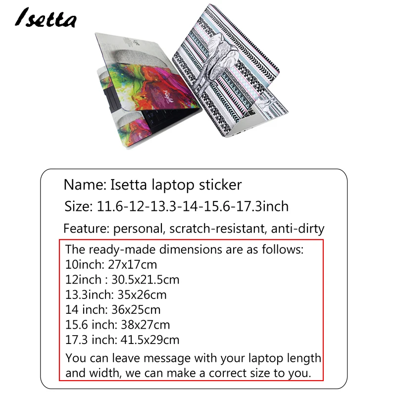 Customize Laptop Skin 10-17 inch Laptop Sticker Notebook Cover for Dell / Lenovo / MacBook /Acer/HP/Asus