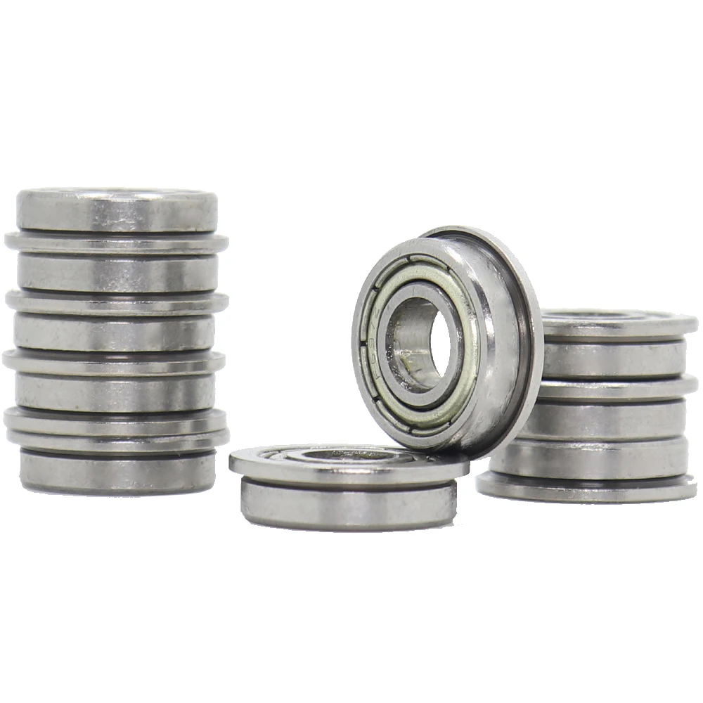 F697ZZ Flange Bearing 7x17x5 mm ABEC-1 ( 10 PCS ) F697 Z ZZ Flanged Ball Bearings