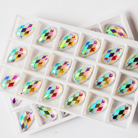 YANRUO 2151MTH 12x22mm AB 12Pcs Droplet Boutique Mirror Crystal AB Sewing Crystal Stones Diy Gems Jewelry Making