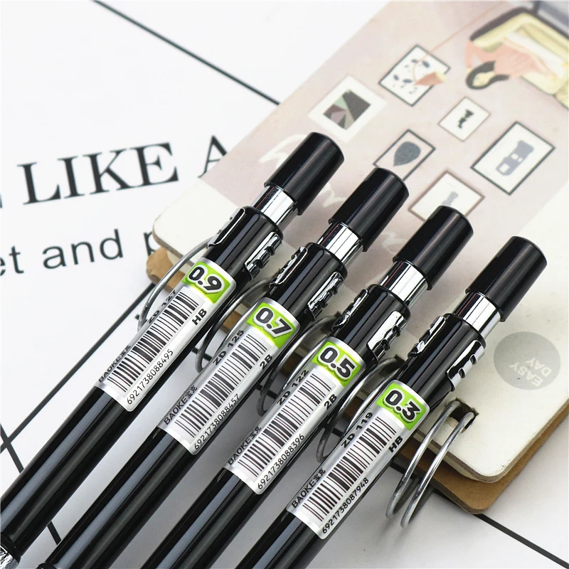 Hochwertiger Metall-Mechanischer Bleistift 0,3 0,5 0,7 0,9mm HB oder 2B Mine, Jeder Stift Wird mit 30 Bleistiftminen Geliefert – Detail 1