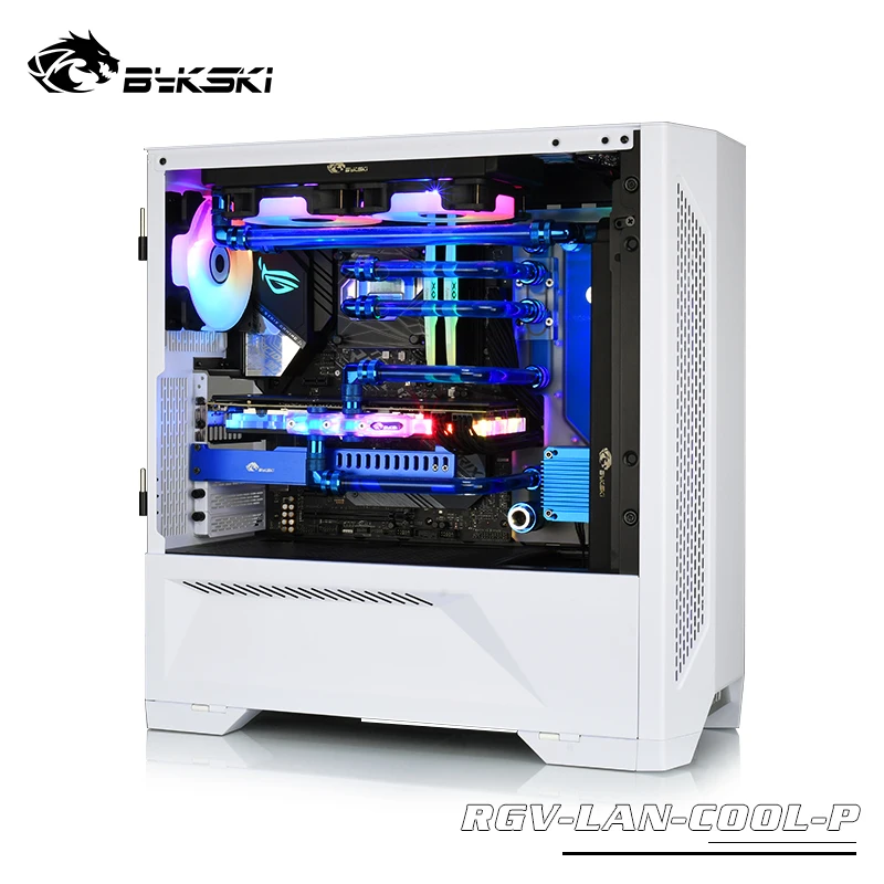 BYKSKI Acrylic Board Water Channel Kit Solution for LIAN LI lAN COOL II Kit Computer Case for CPU/GPU Block Support DDC Pump RGB