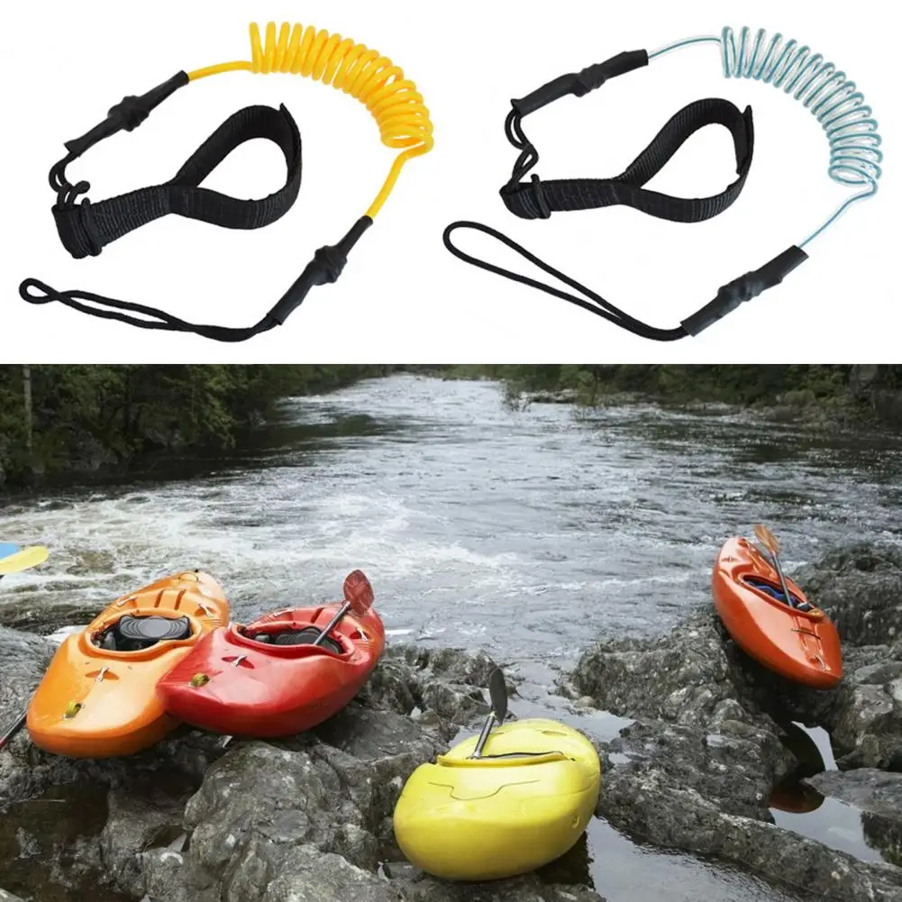 Kayak oar safety rope anti-lost rope color buckle with TPU tying oar rope spring rope JB-A35 outdoor boating safety accessories