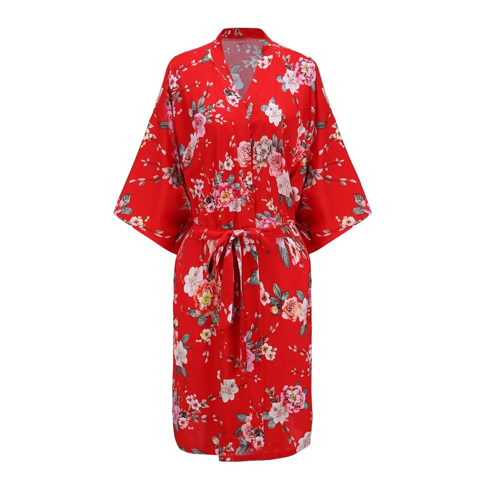 Bata Kimono de viscosa para mujer, ropa de dormir para el hogar, bata de baño, Camisón con cinturón, ropa de dormir suave, vestido de noche Sexy