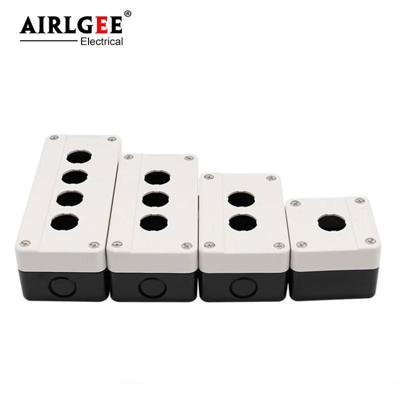 XAL-B01/2/3/4 hole button switch white control box emergency stop button switch box dustproof and waterproof 22mm plastic box