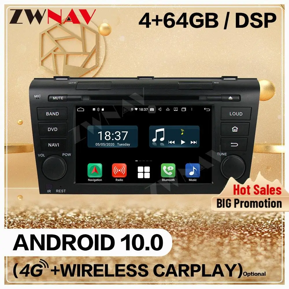 Wireless Carplayer 128GB For Mazda CX-5 2012 2013 Android 10 Screen Multimedia Player Audio Radio GPS Navi Head Unit Auto Stereo