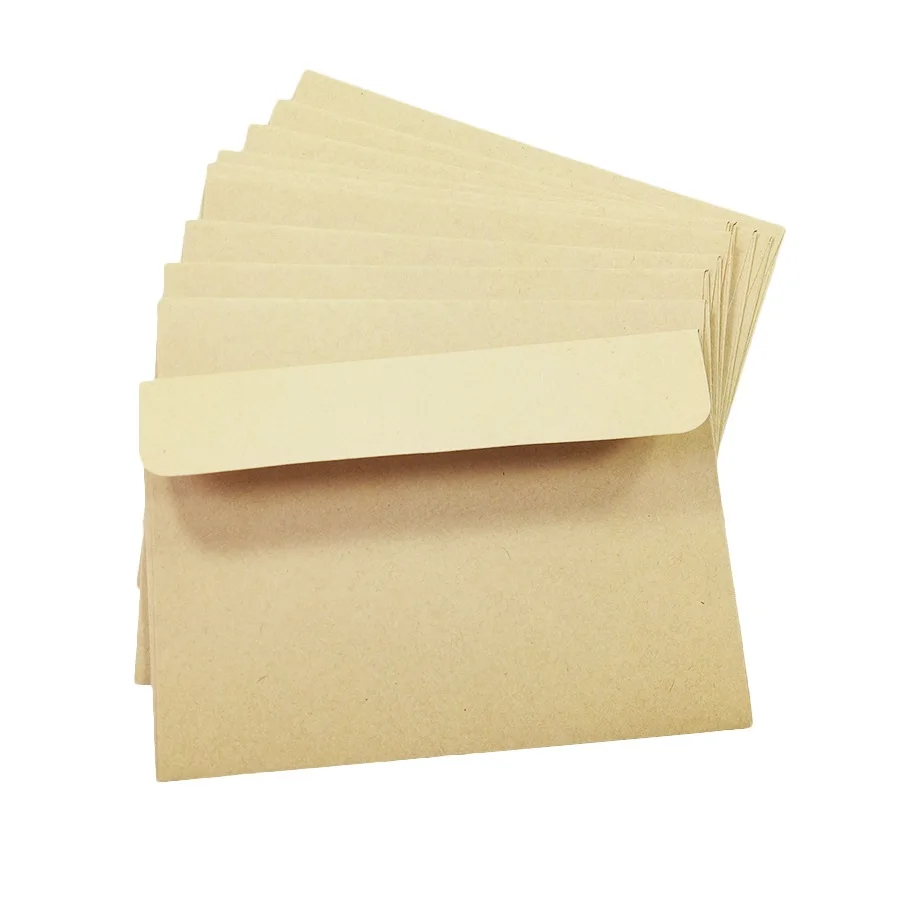 Clássico Vintage Kraft Papel Envelopes, vermelho e preto, Papelaria Criação Livre, 10Pcs