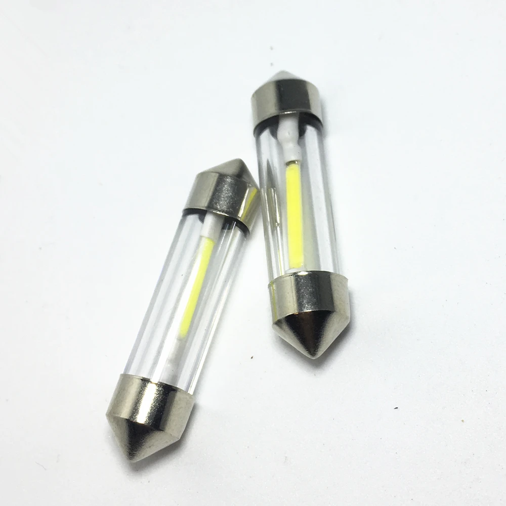 4pcs Car 31mm 36mm 39mm 41mm Festoon C5W COB Led White Car Interior Glass Dome Reading Light Source Side License plate Lamp 12V