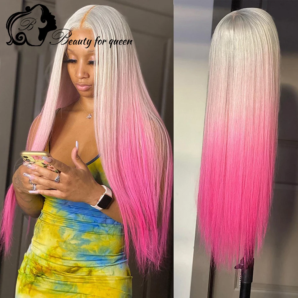 

13x4 Lace Front Human Hair Wigs Ombre 60 Pink Colored Body Wave Lace Front Wig For Women Brazilian Virgin Hair Wigs Pre Plucked