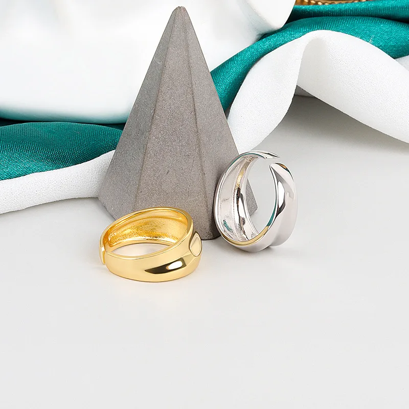 LIVVY 2024 New Simple INS Silver Color Size Resizable Opening Ring For  Women Luxury Party Jewelry Accessorize