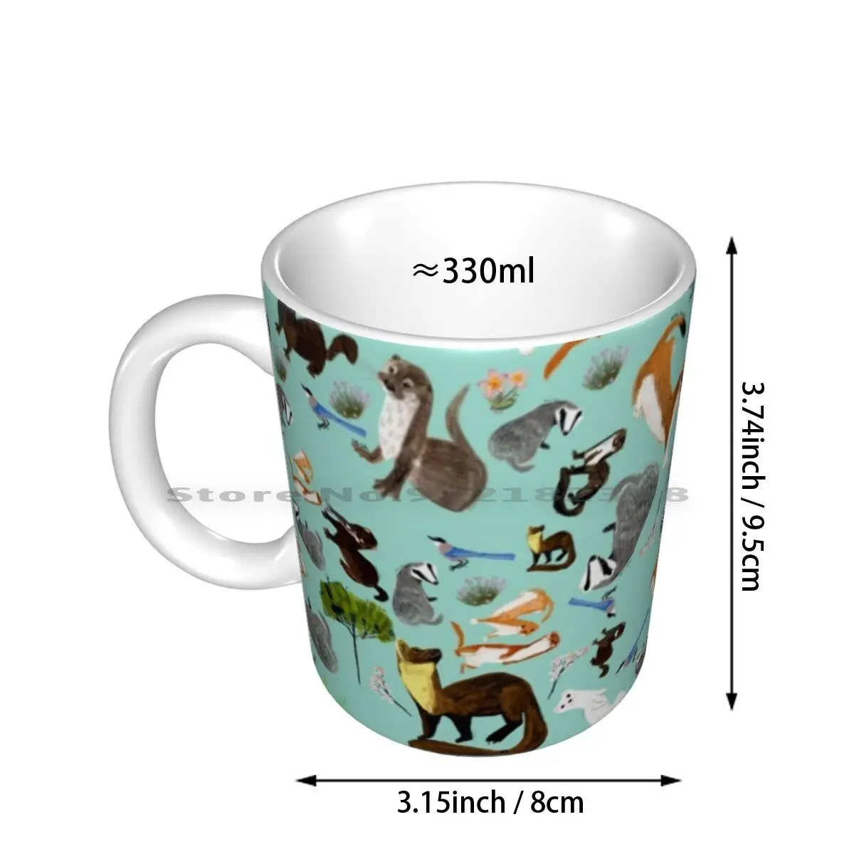 Mustelids From Spain Pattern Ceramic Mugs Coffee Cups Milk Tea Mug Belettelepink Meles Badger Mustelids Species Animals Cute