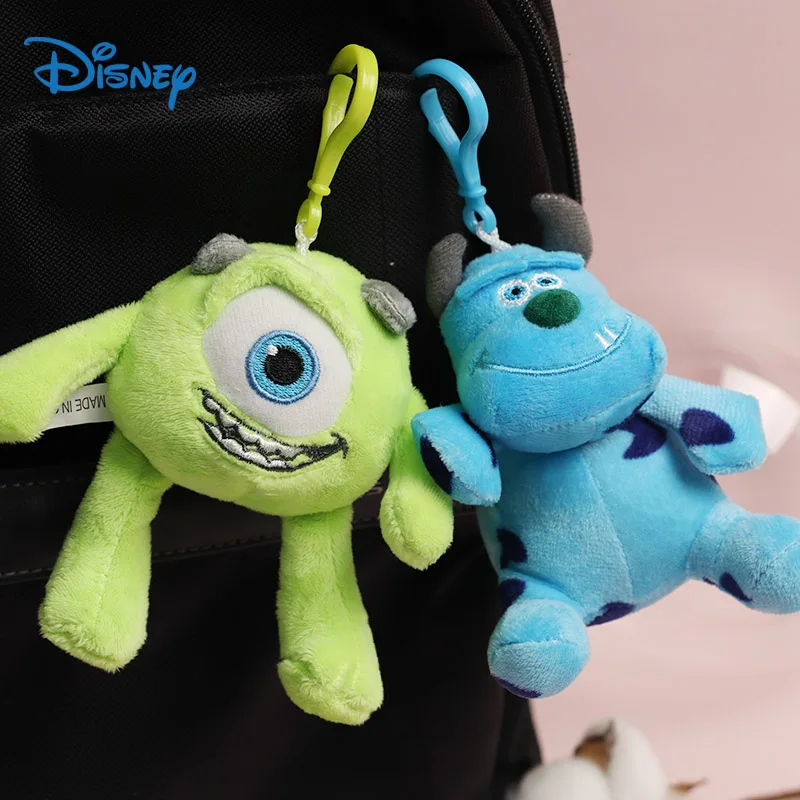 2Pcs 11cm Disney Monsters Inc Toy Sullivan Keychains For Backpacks Plush Mr.Q Mike Models Kawaii Holiday Gift Kids Dolls Girls