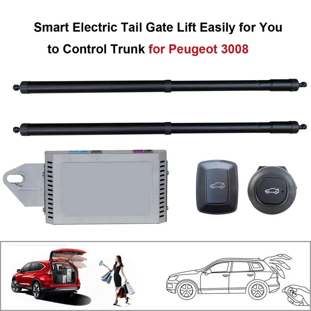 car Smart Electric Tail Gate Lift Easily For You To Control Trunk for Peugeot 3008 2013+ With electric suction function