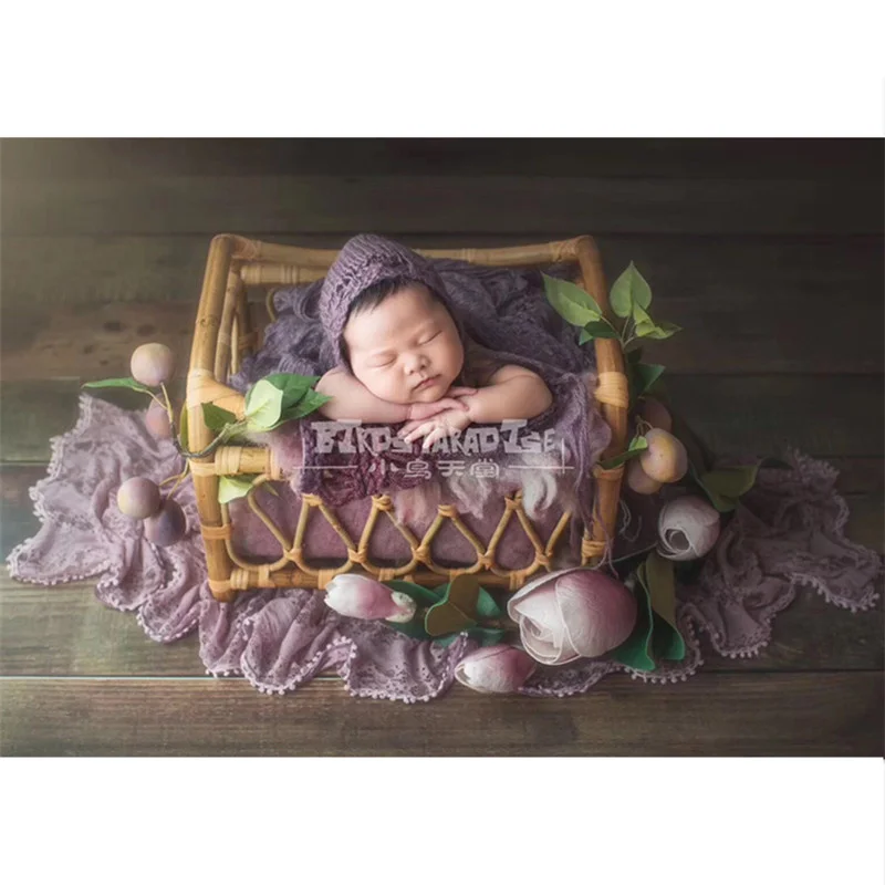 Newborn Photography Props Boy Vintage Woven Rattan Basket Baby Photo Shoot Furniture Posing Chair Photo Baby Photography Basket