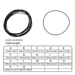 10 Pcs Drive Flat Belts Rubber DVD Cassette Tape Recorder Turntable Strap Belt Cassette Tape Replacement Square 1.0mm