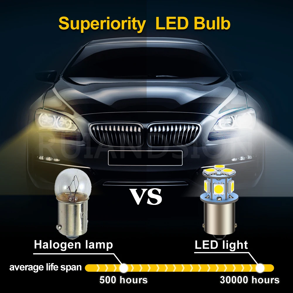 1Pcs 6V 12V 24V S25 1157 BAY15D BA15D 1156 BA15S Led Bulb P21/5W Moto Car Reverse Backup Brake Light Turn Parking Signal Lamp image 5