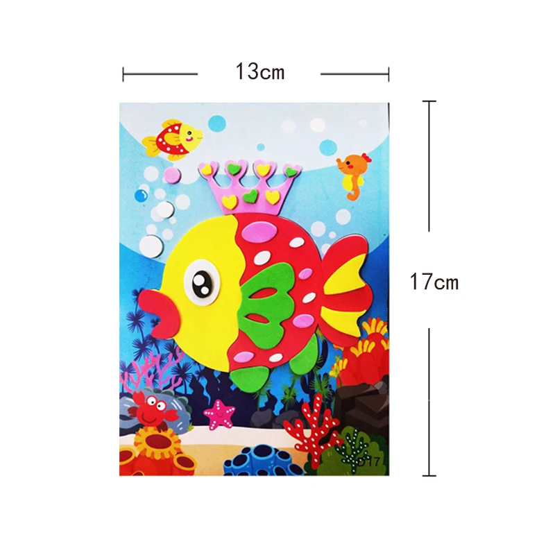 1/7/10Pcs Children 1/2/5 Paper Plate sets 3D DIY Handmade Toys 5 EVA Stickers  Material Kids Kindergarten Art Educational Toys