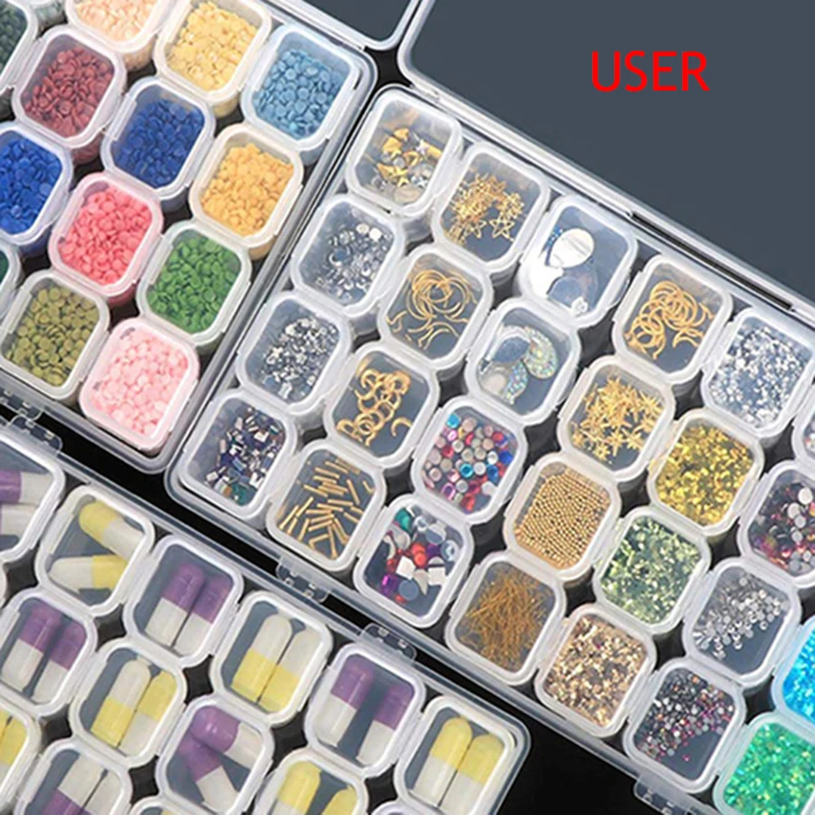 New 56/28 Grids DIY Diamond Painting Drill Box Jewelry Box Rhinestone Embroidery Crystal Bead Organizer Storage Case Container