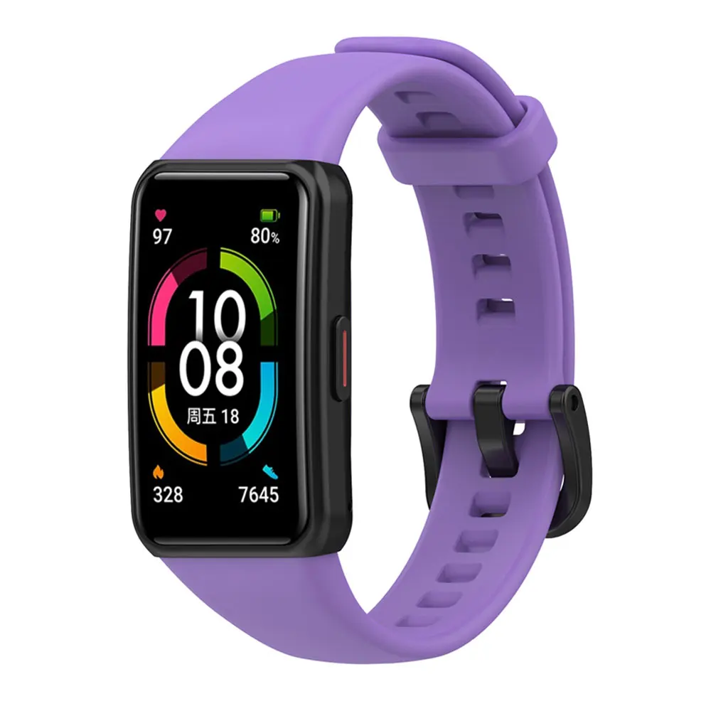 Ремешок силиконовый для смарт-часов Huawei Band 6 Pro, сменный Регулируемый Браслет для Honor Band 6 7
