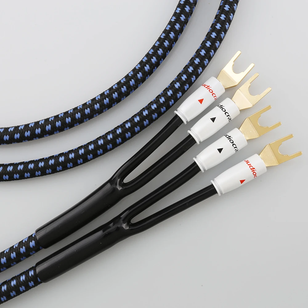 Ein Paar Audiocrast SP14 HIFI versilberte Lautsprecherkabel, hochwertiges OCC-Lautsprecherkabel für Hi-Fi-Systeme, Y-Stecker, Bananenstecker. – Detail 21