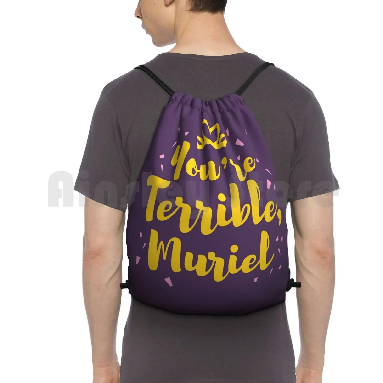 You're Terrible! Backpack Drawstring Bag Riding Climbing Gym Bag Movies Muriel Muriels Wedding Wedding Pop Culture