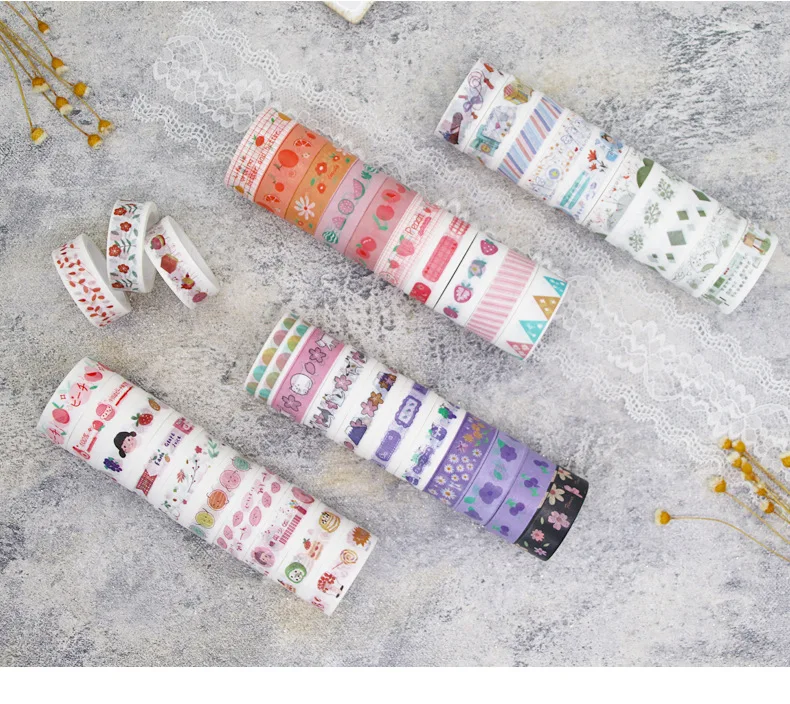 60 Rolls Kawaii washi tapes tape set Korean cartoon Decorative