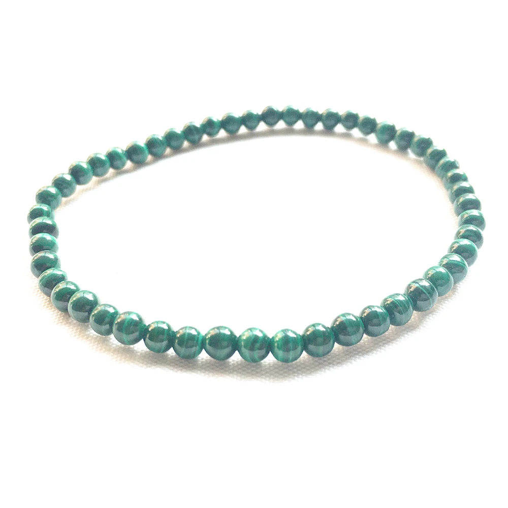 

MG0111 Wholesale Natural 4 MM AAA Grade Natural Malachite Bracelet Womens Mini Gemstone Jewelry