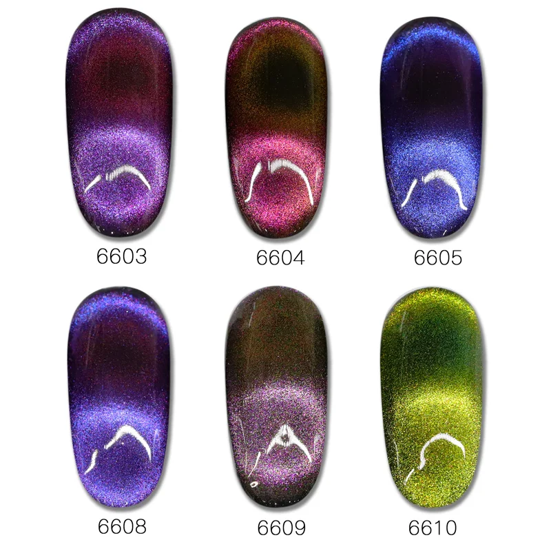 

ibdgel 6pcs/lot 9D Cat Eyes Gel magic Magnetic Gel Nails Salon DIY Changeable holography UV/ led soak off beauty long lasting