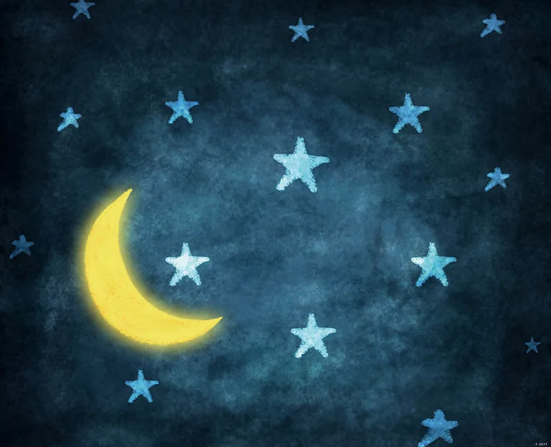 Mặt Trăng Và Ngôi Sao Xanh Dương Trẻ Em Hình Nền Vinyl Chụp Ảnh Phông Nền Trẻ Sơ Sinh Hình Phòng Thu Video Nền Photophone NB-102