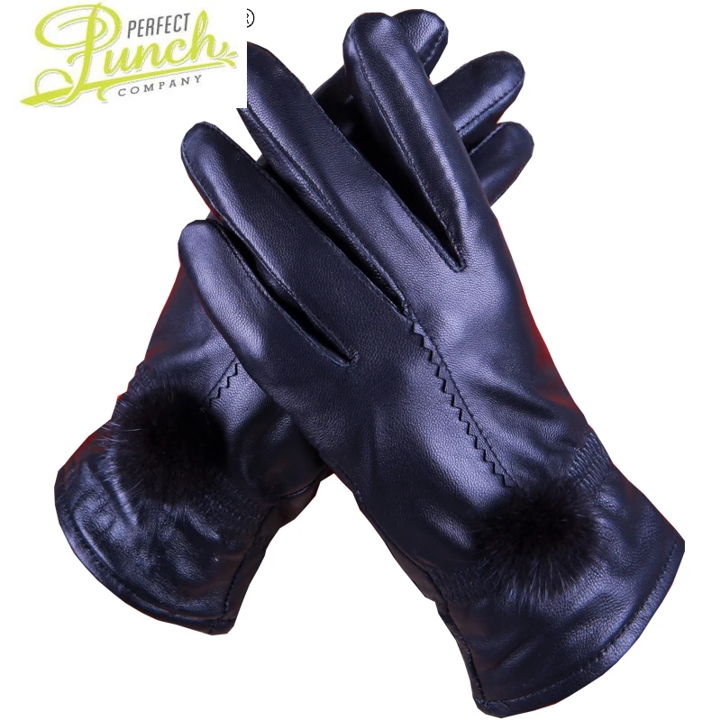 

Women's New Leather Gloves Winter Plus Velvet Gloves Famale High Quality Warm Riding Outwear Guantes Ciclismo SQQ379