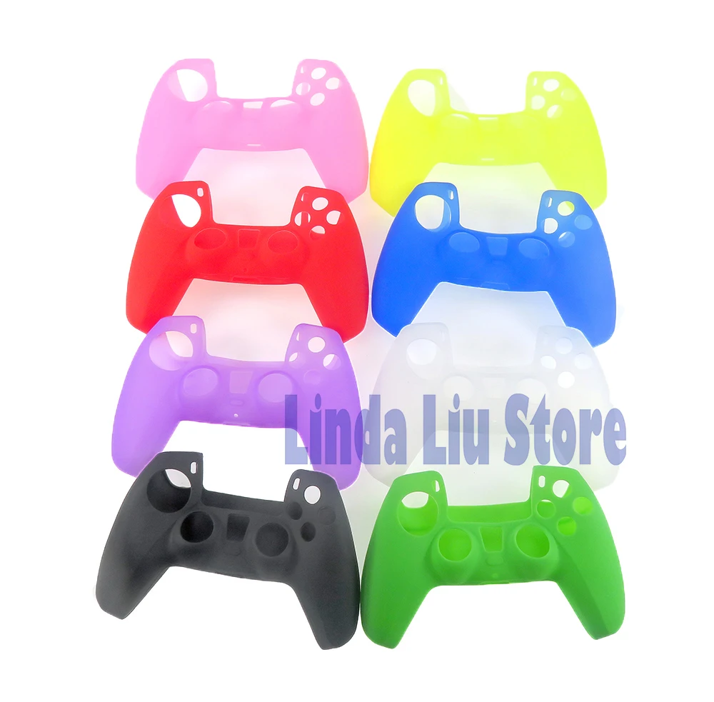 1pc Handle Silicone Gel Rubber Case for PS5 Dustproof Skin Protective Cover Anti-Slip for S-ony PlayStation PS5 Controller